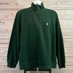 Izod Green Zip Up Sweater Casual Sporty Style